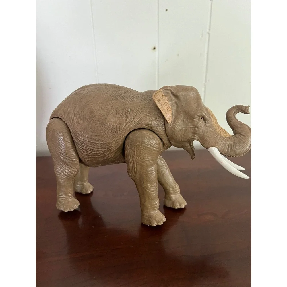 Realistic Asian Elephant Action Figure Toy Articulated‎ Wildlife Animal Brown